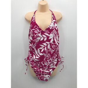 Kono Sol One-Piece Swimsuit Pink/White Floral XL